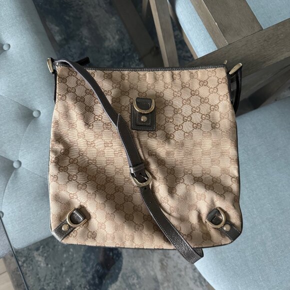 Gucci CANVAS Vintage Abbey D-Ring Messenger Brown - Picture 1 of 13